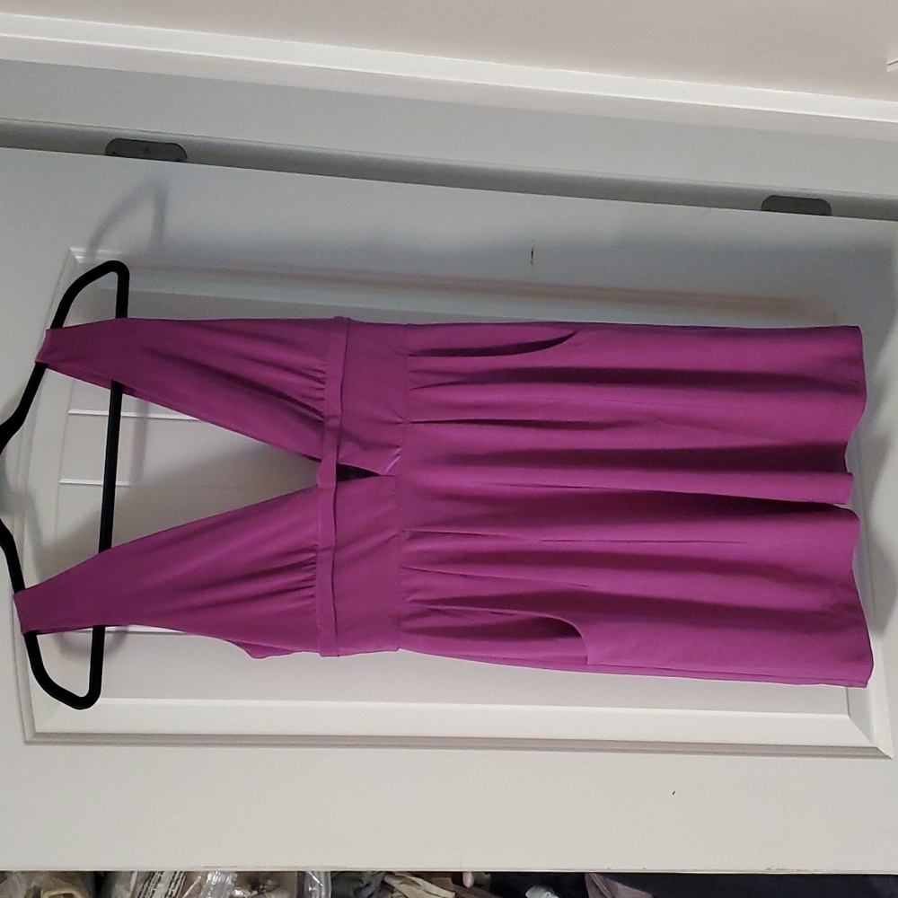 Josh Brody fusia low cut dress with pockets